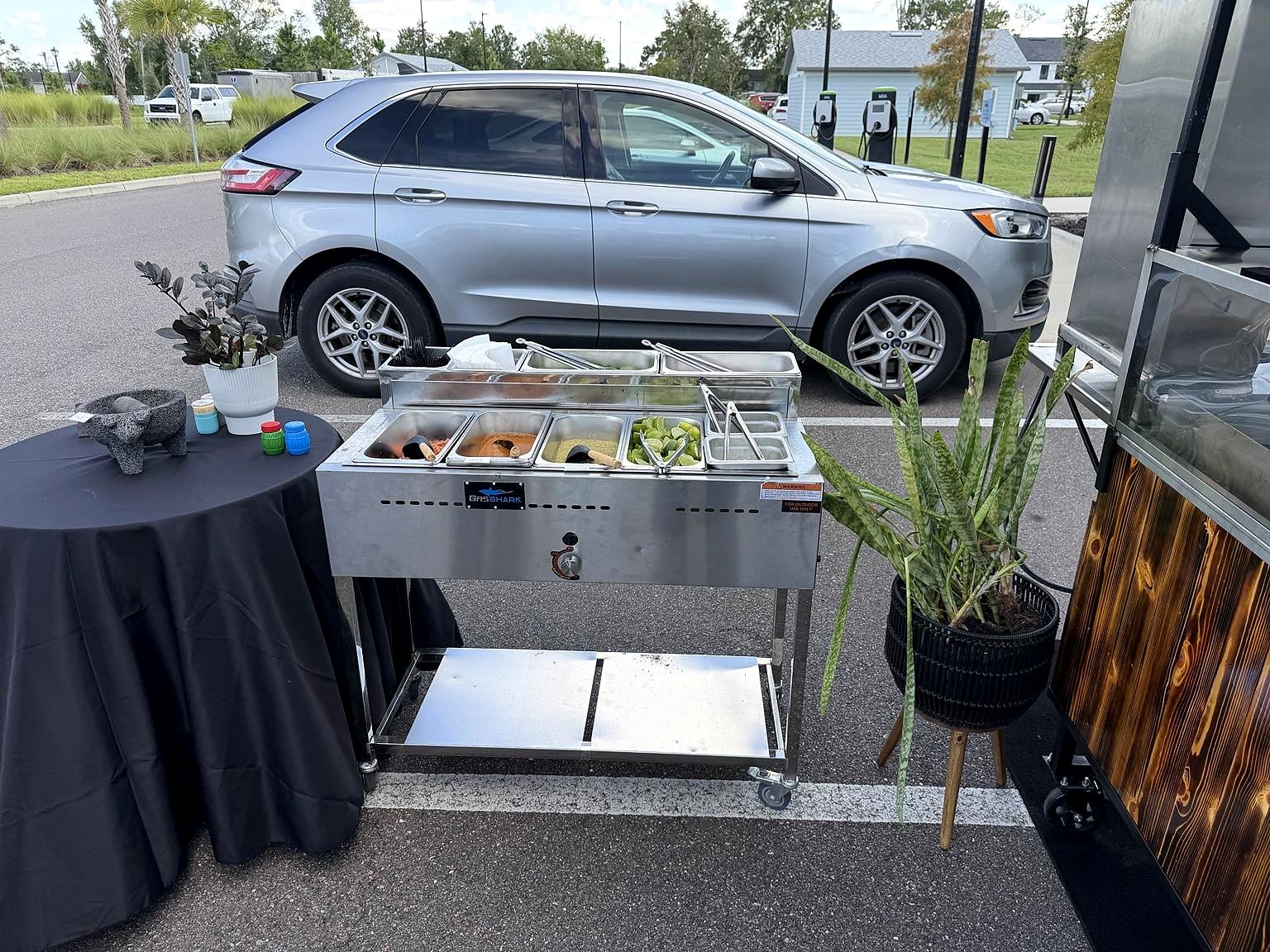 Fresh salsa and toppings bar